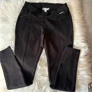 Michael Kors Black Ponte Front-Seam Pull-On Pants